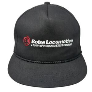 Legend Snapback Black One Size 5 Panel Rope Hat Boise Locomotive MotivePower